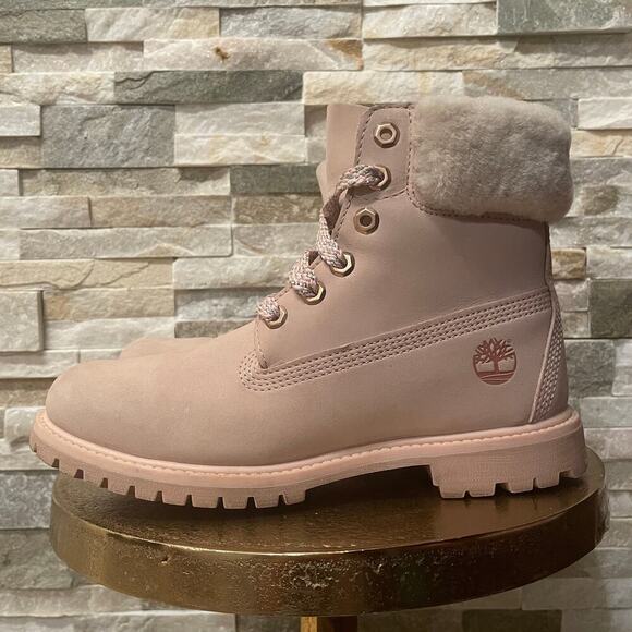 Timberland Shoes - Timberland A2322 Cameo Rose Shearling Boots | Real Sheepskin, Pink Leather, 8